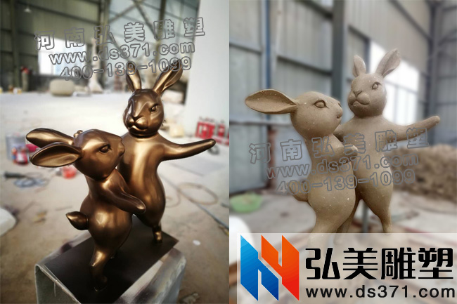 玻璃钢仿铜兔子弘美爱游戏平台厂家直拍