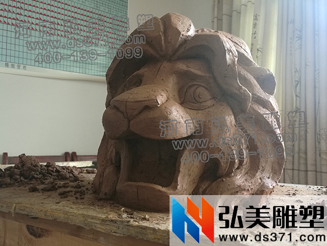 水泥爱游戏平台狮子头泥塑小稿