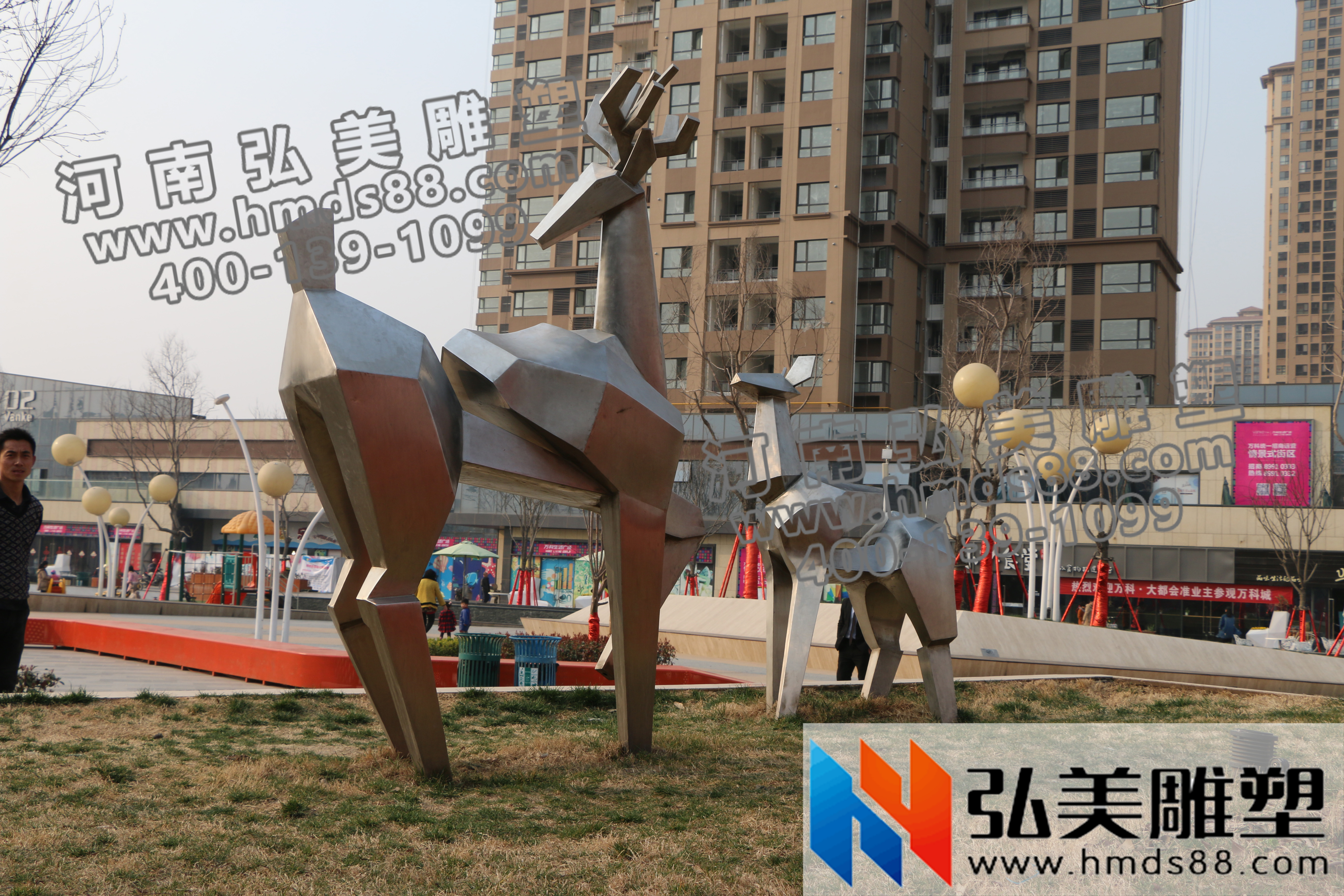 不锈钢爱游戏平台厂家-万科方块鹿案例