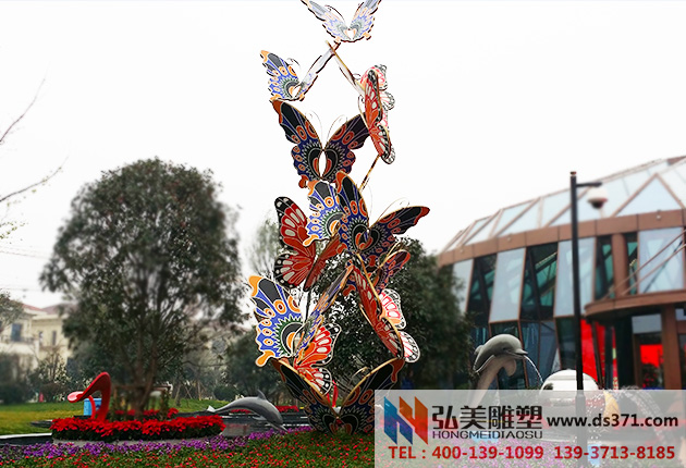 不锈钢彩绘蝴蝶爱游戏平台/园林景观爱游戏平台