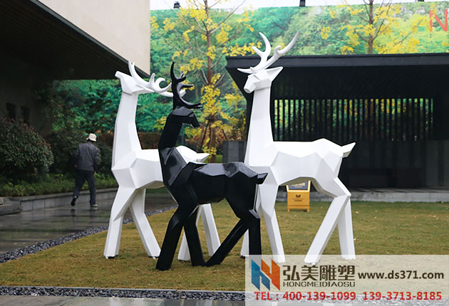 玻璃钢抽象鹿爱游戏平台 房地产园林景观爱游戏平台