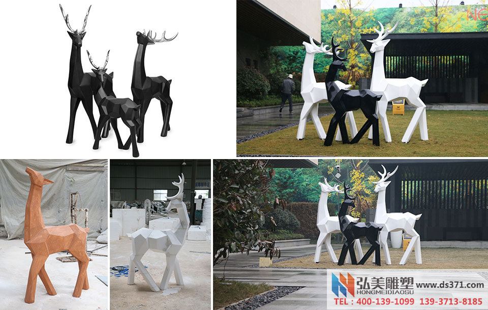 玻璃钢抽象鹿爱游戏平台 房地产园林景观爱游戏平台